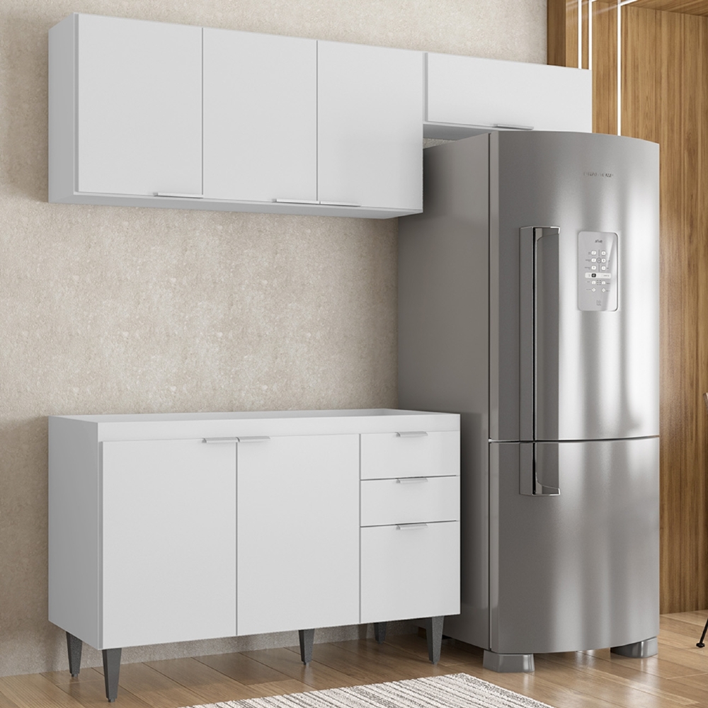 Armário de Cozinha CP03 Para Pia 120cm Pérola Z34 Branco    - Mpozenato