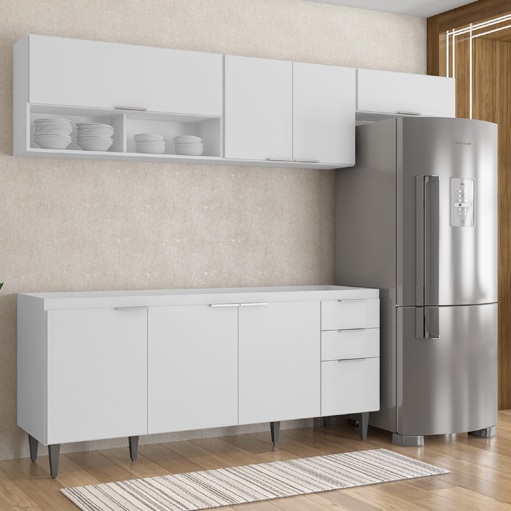 Armário de Cozinha CP03 Para Pia 180cm Pérola Z34 Branco    - Mpozenato