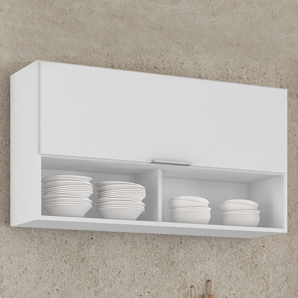 Armário de Cozinha Aéreo 100cm Pérola Z34 Branco            - Mpozenato