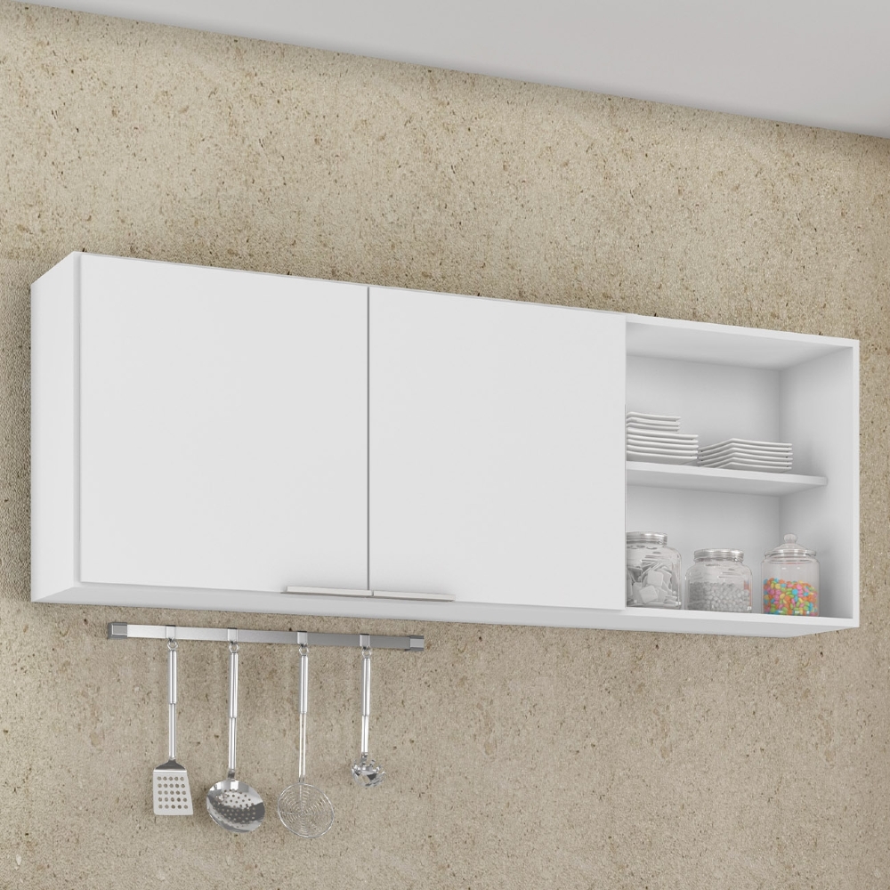 Armário de Cozinha Aéreo 150cm Pérola Z34 Branco            - Mpozenato