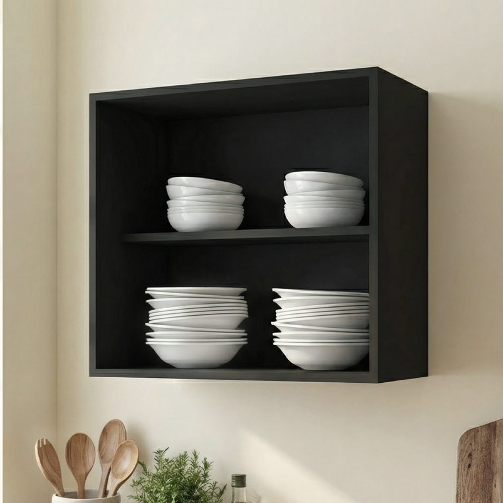 Armário de Cozinha Aéreo Nicho 60cm Pérola Z34 Preto        - Mpozenato