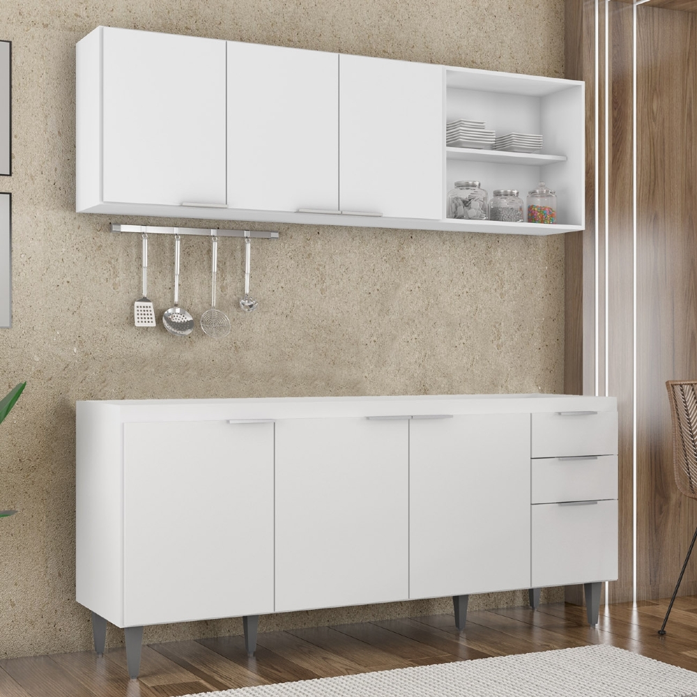 Armário de Cozinha CP10 Para Pia 180cm Pérola Z34 Branco    - Mpozenato