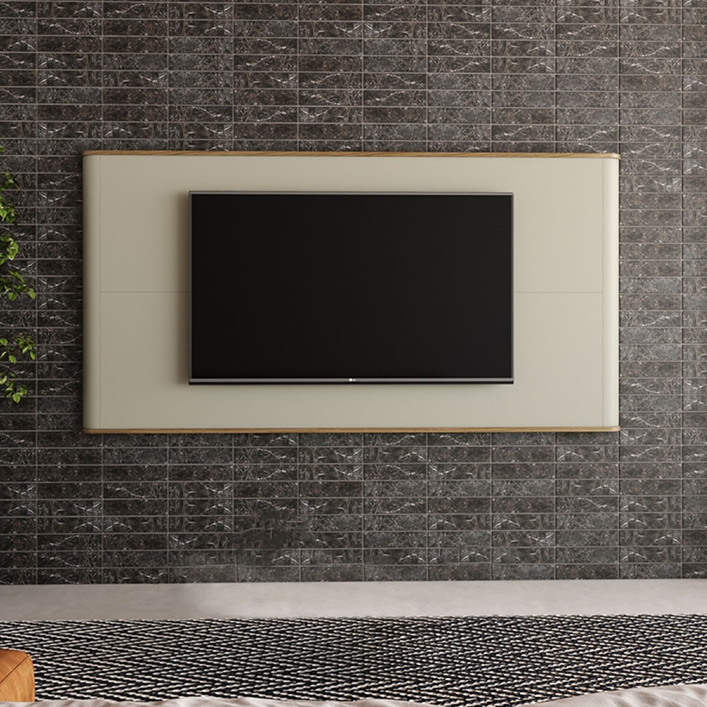 Painel Para TV 75 Pol 217cm Suspenso Blen Louro/Luna I06 - Mpozenato