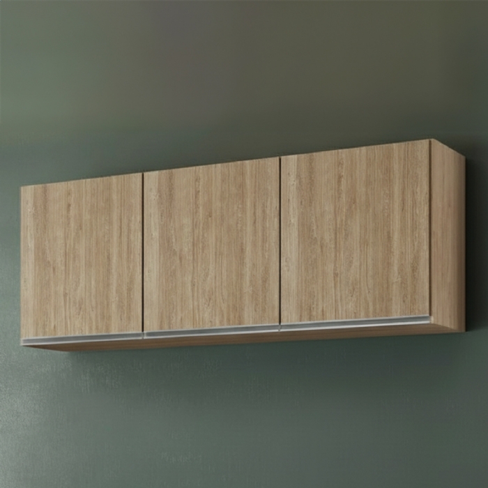 Armário de Cozinha Aéreo 150cm Com 3 Portas Argélia Castanho - Lumil