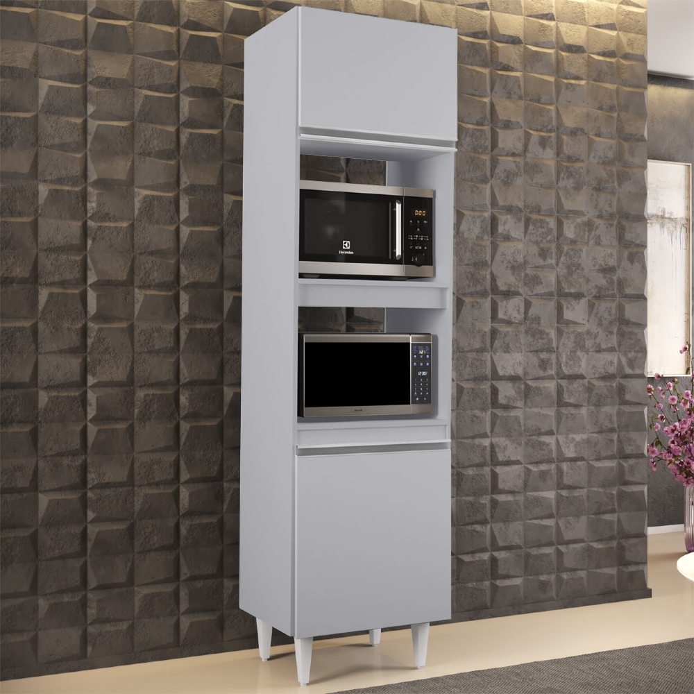 Paneleiro Cozinha Torre Quente 56cm Colorado Cinza Claro    - Lumil