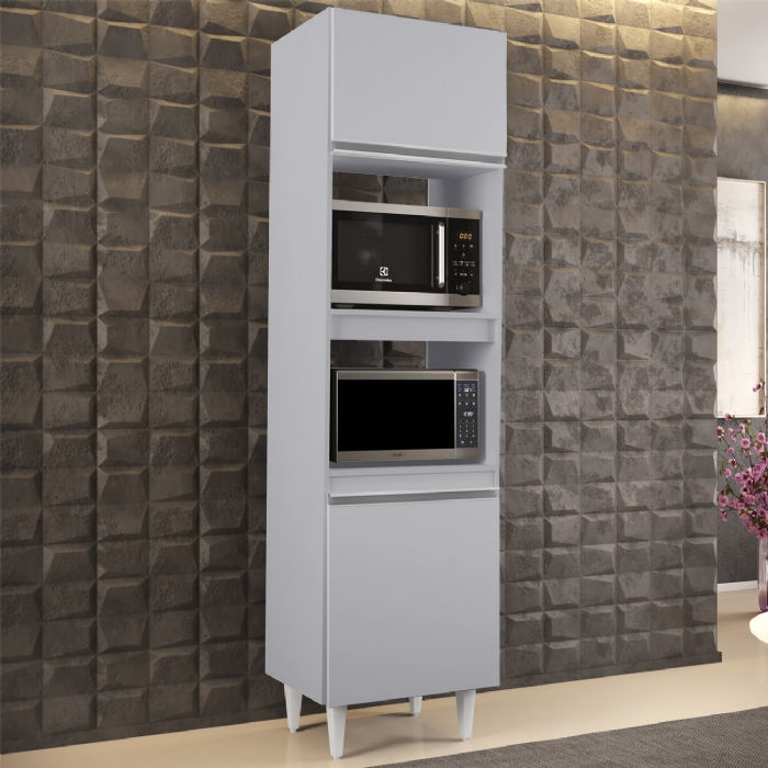 Paneleiro Cozinha Torre Quente 56cm Colorado Cinza Claro    - Lumil