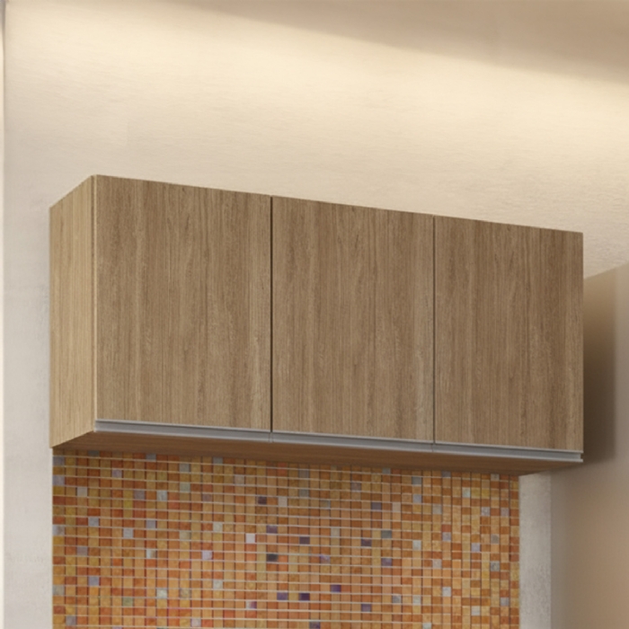 Armário de Cozinha Aéreo 120cm 3 Portas Virgínia Castanho   - Lumil