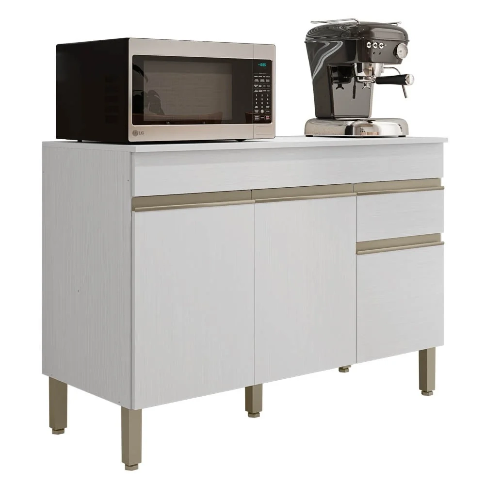 Balcão Gabinete para Pia com Tampo 120cm Lina Z06 Supremo - Mpozenato