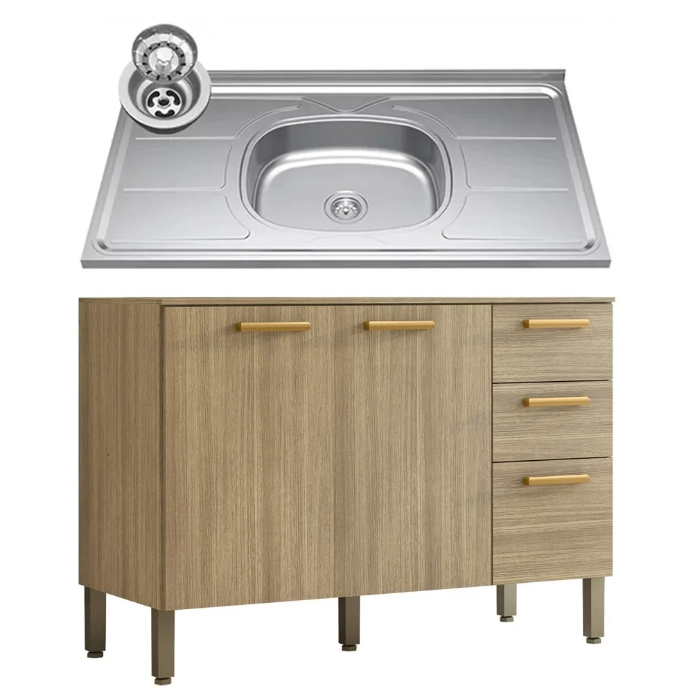 Balcão Gabinete com Pia 120cm Urban Z06 Freijó - Mpozenato