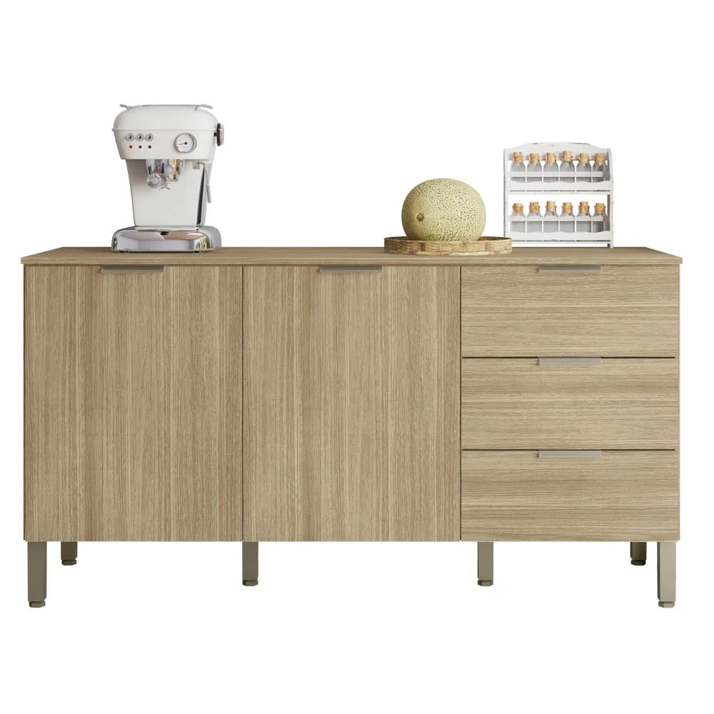 Balcão Gabinete para Pia com Tampo 160cm Charm Z06 Freijó - Mpozenato