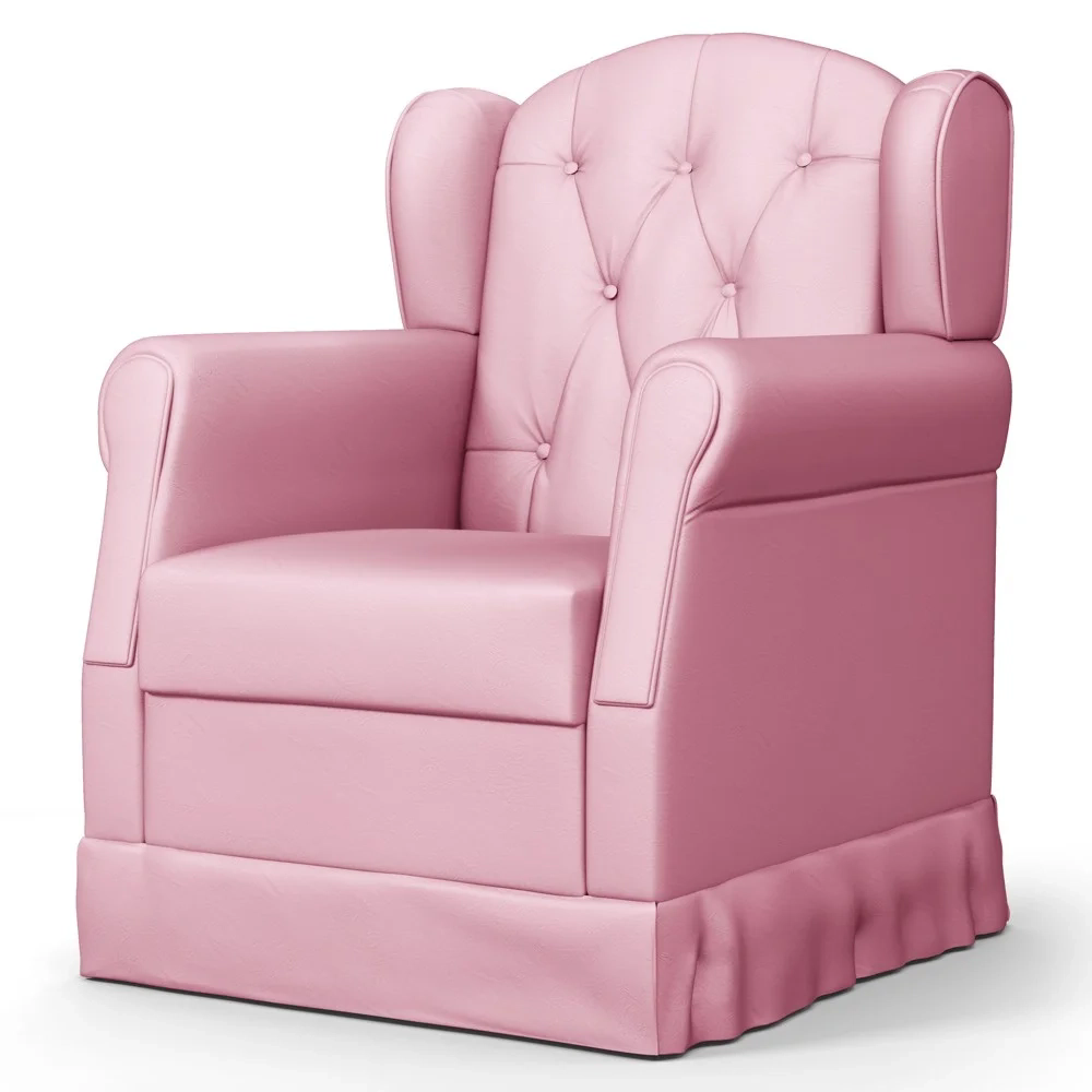 Poltrona de Amamentação Balanço Lucy Z39 Sintético Rosa - Mpozenato