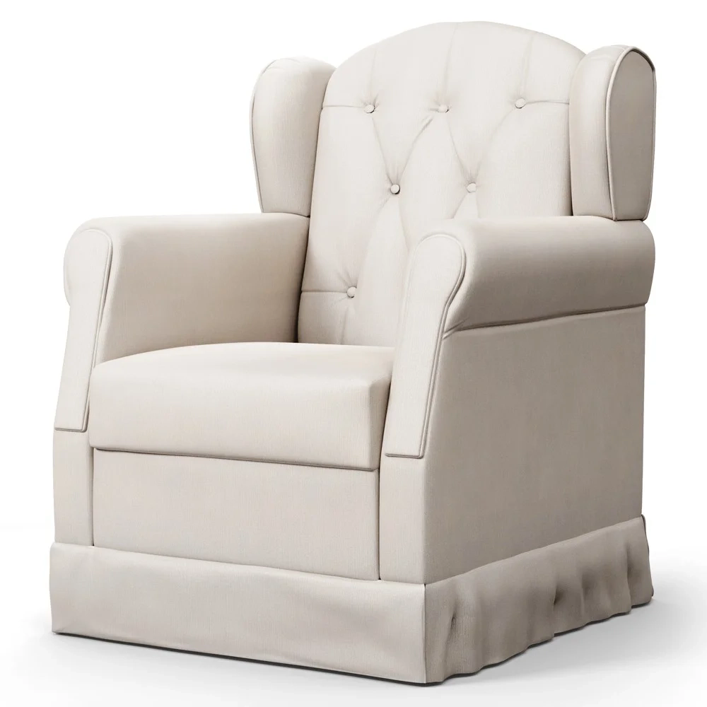 Poltrona de Amamentação Balanço Lucy Z39 Suede Bege - Mpozenato