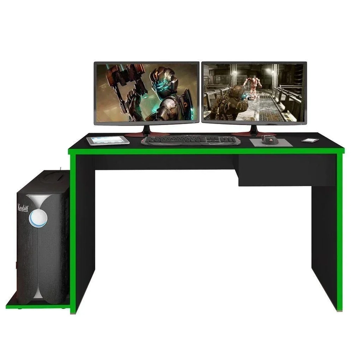 Mesa Gamer Para Computador e Estudo Gelius M09 Preto/Verde - Mpozenato