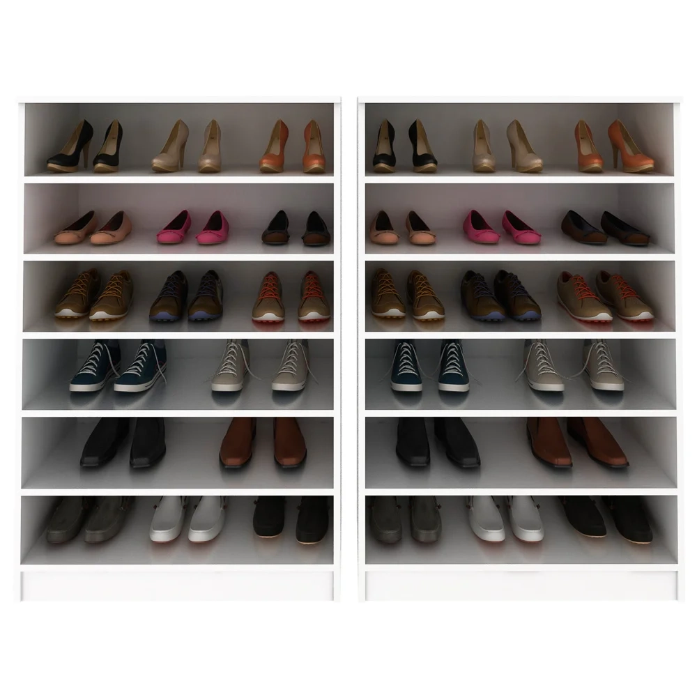 Kit 2 Armários Sapateira Multiuso Bell Z39 Branco - Mpozenato