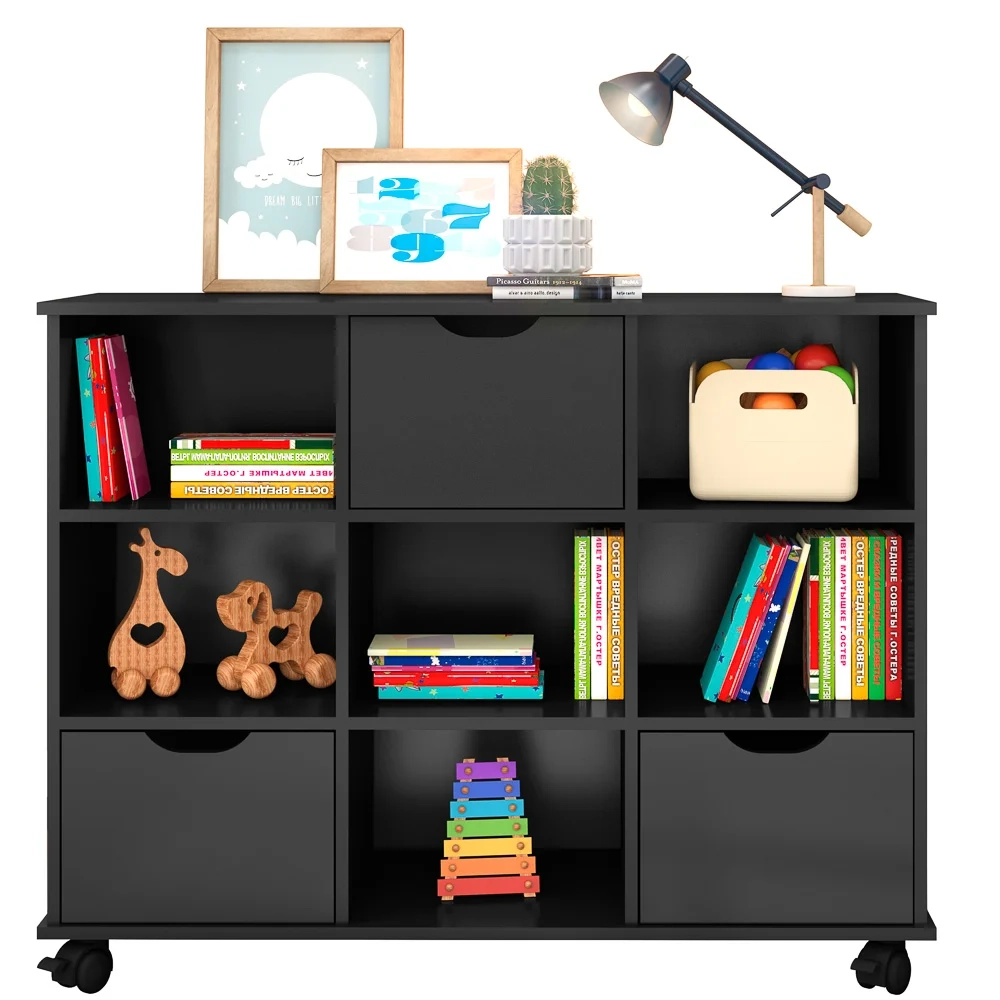 Nicho Organizador com Rodízios Toys 3 Gavetas Q01 Preto - Mpozenato