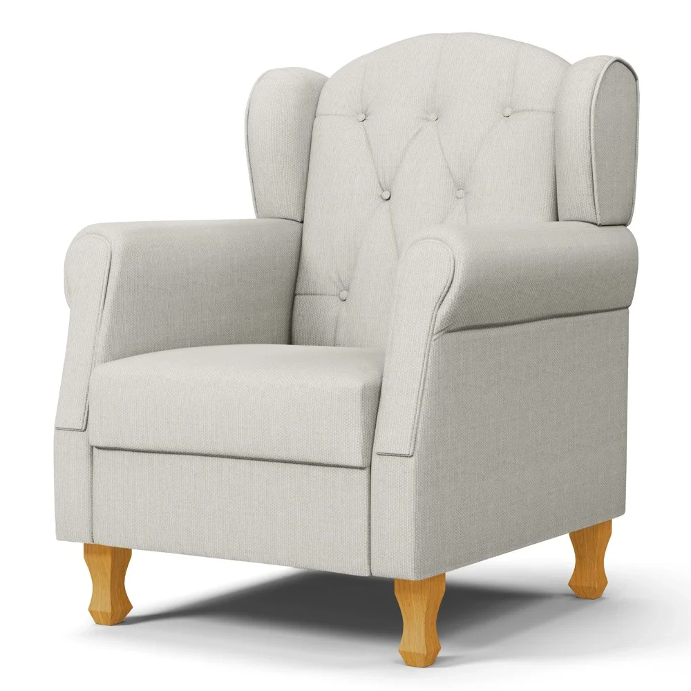 Poltrona de Amamentação com Pés de Madeira Lucy Z39 Linho Off White - Mpozenato