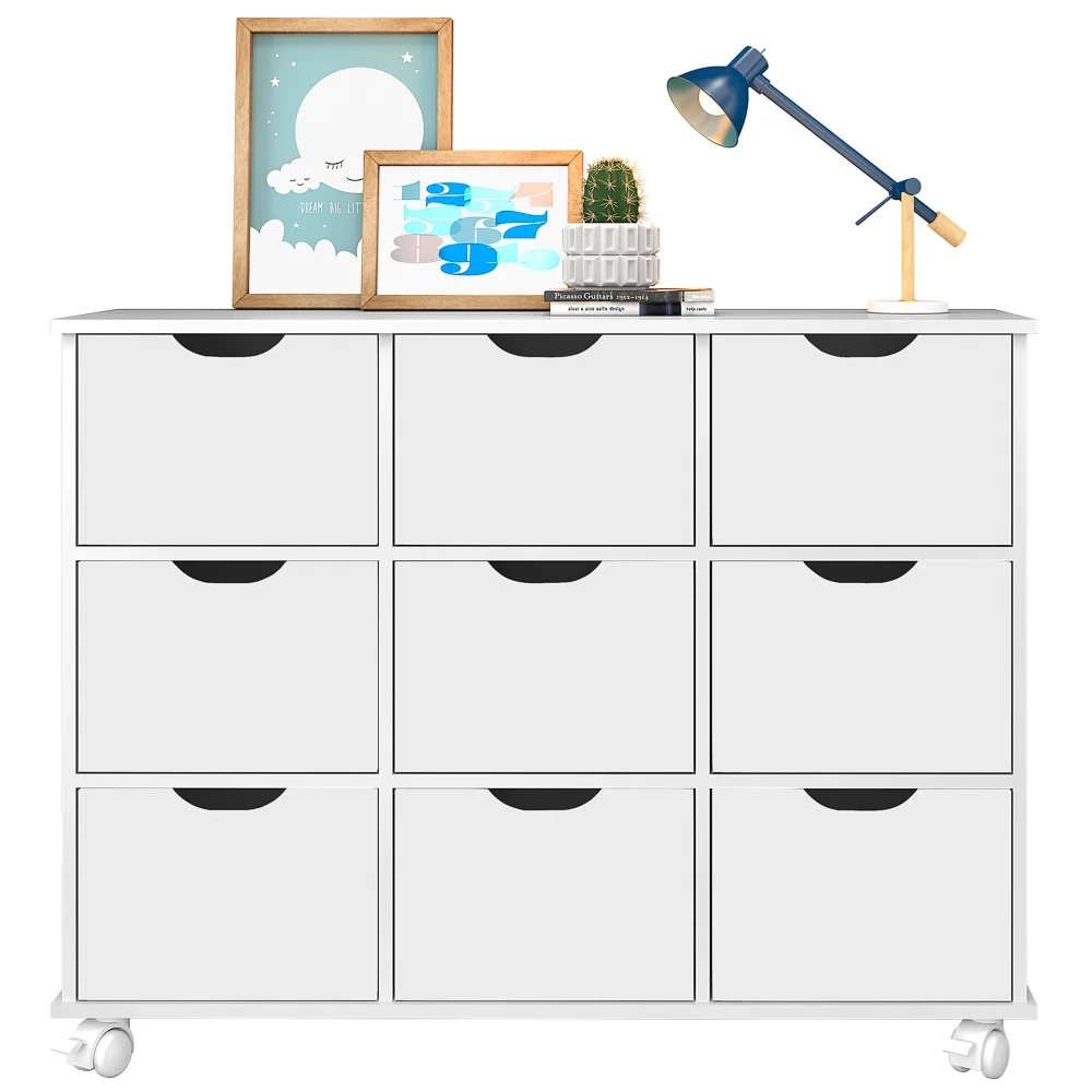 Nicho Organizador com Rodízios Toys 9 Gavetas Q01 Branco - Mpozenato