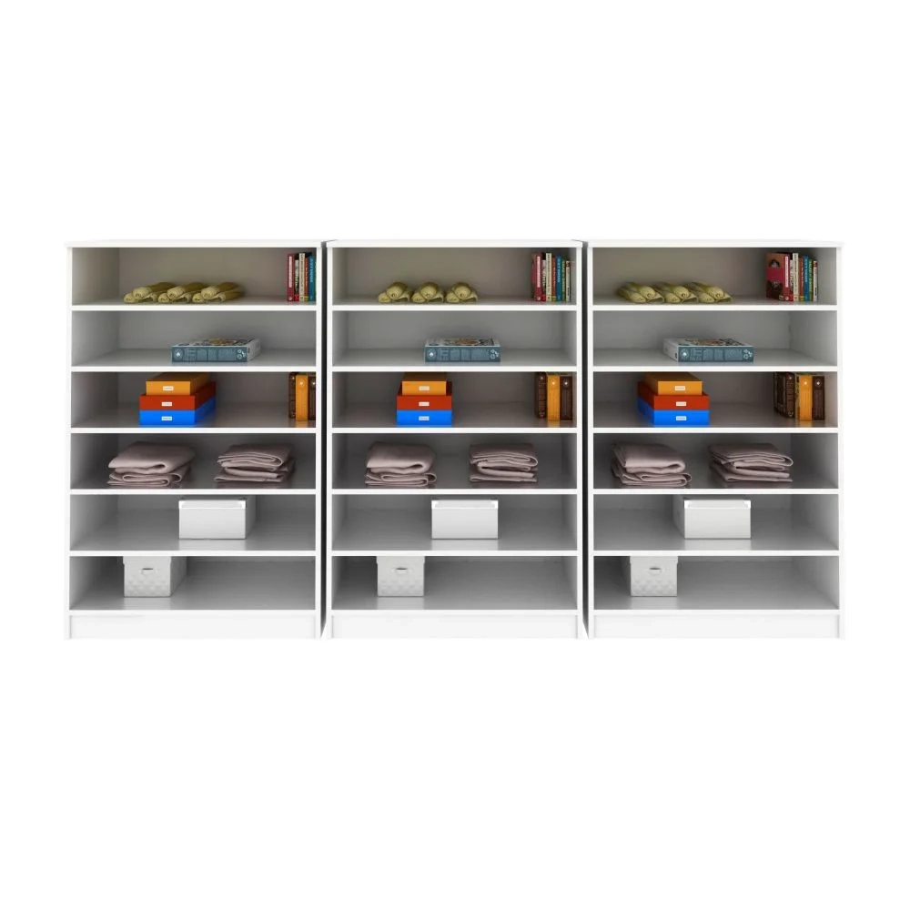 Kit 3 Armários Multiuso para Lavanderia Bell Z39 Branco - Mpozenato