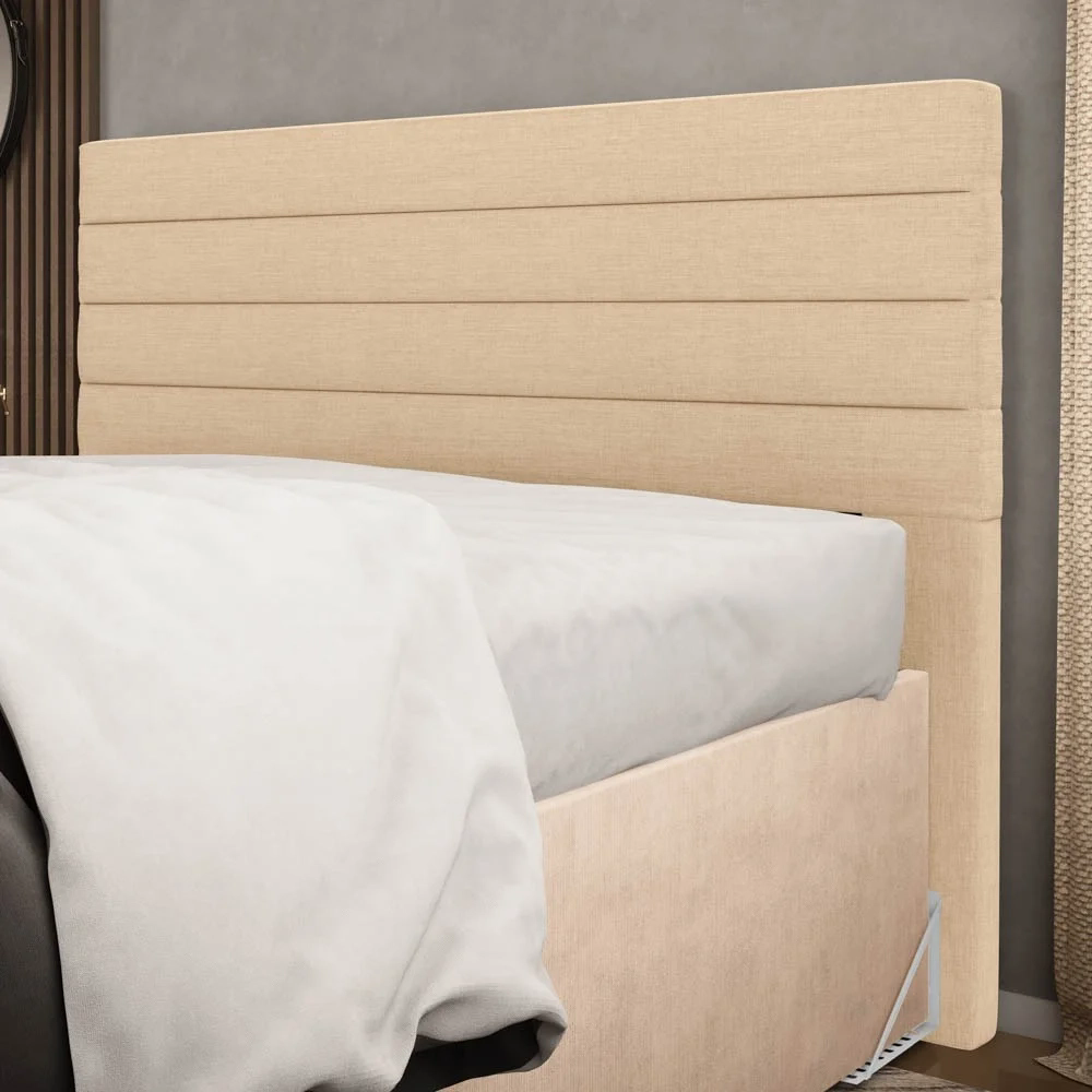 Cabeceira Cama Box Casal Queen 160cm Rubi W01 Linho Bege Escuro - Mpozenato