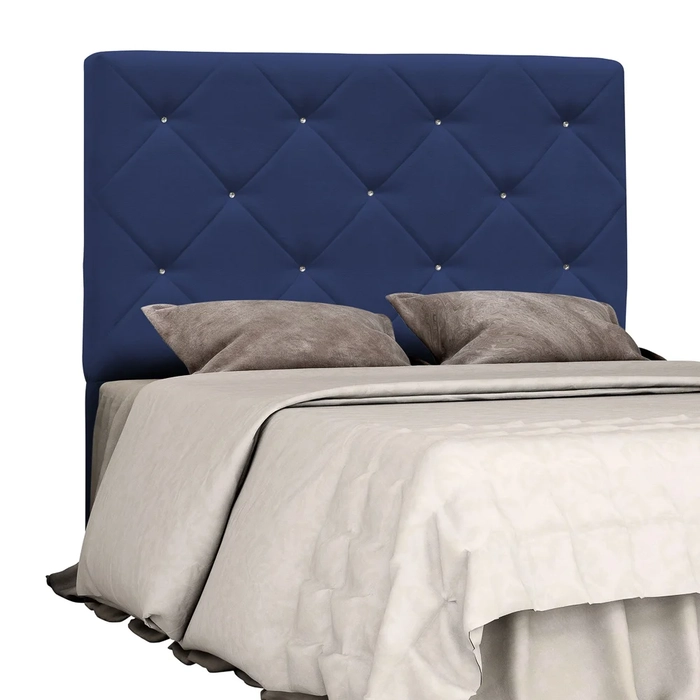 Cabeceira Casal Oásis 140cm Suede Liso Azul Marinho - D'Monegatto