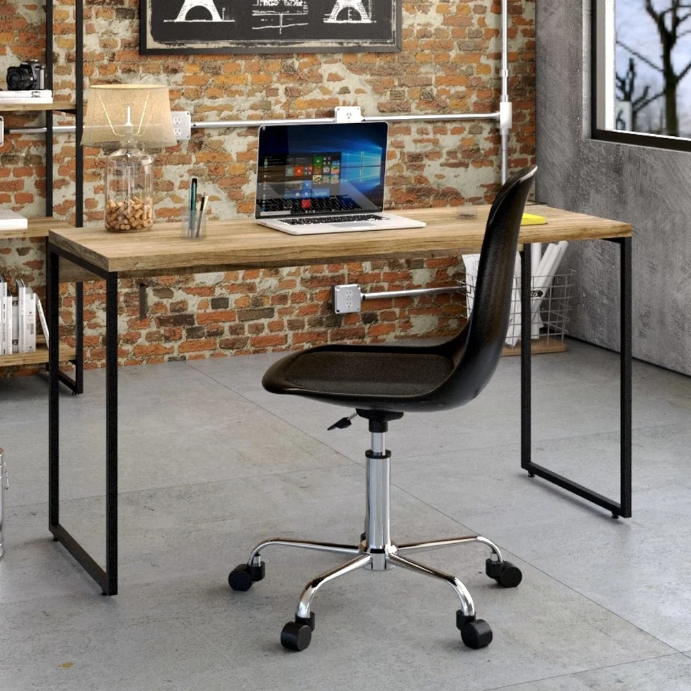 Kit 2 Mesas de Escritório Office 135cm Estilo Industrial Prisma C08 Carvalho - Mpozenato