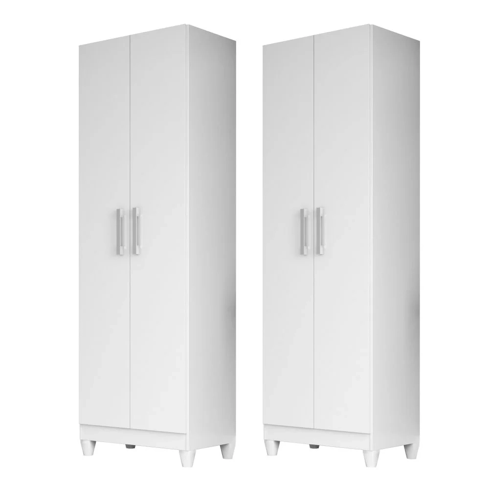 Kit 2 Armários Organizadores Multiuso Íris 2 Portas Branco - Moval