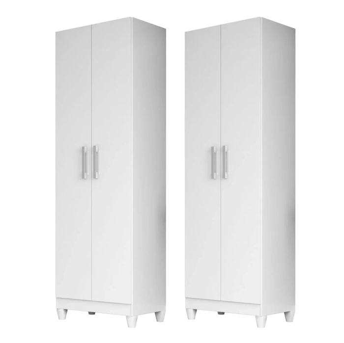 Kit 2 Armários Organizadores Multiuso Íris 2 Portas Branco - Moval