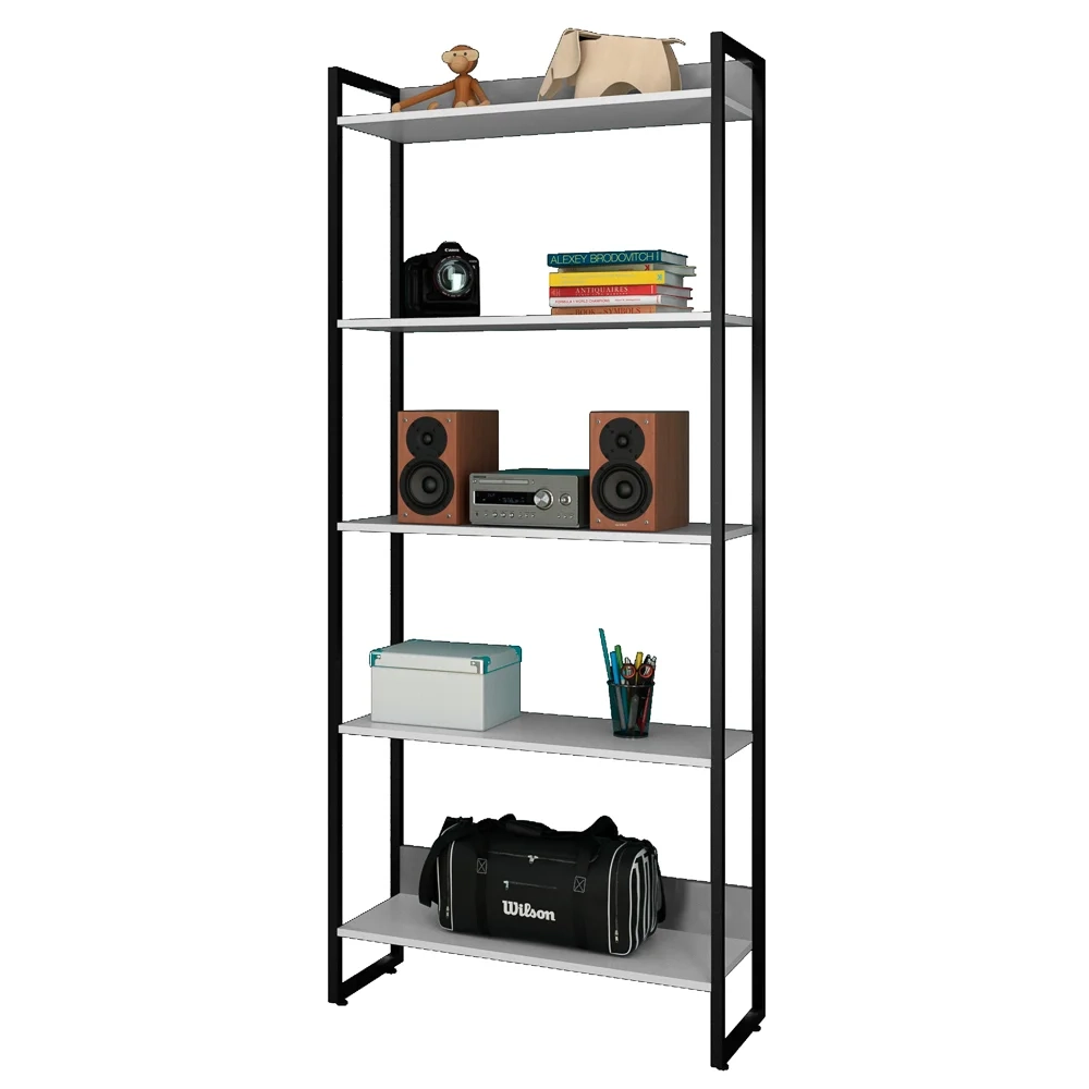 Estante 5 Prateleiras Studio Industrial Z28 Branco - Mpozenato
