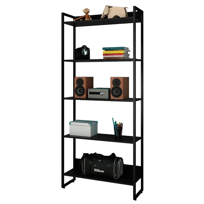 Estante 5 Prateleiras Studio Industrial Z28 Preto - Mpozenato