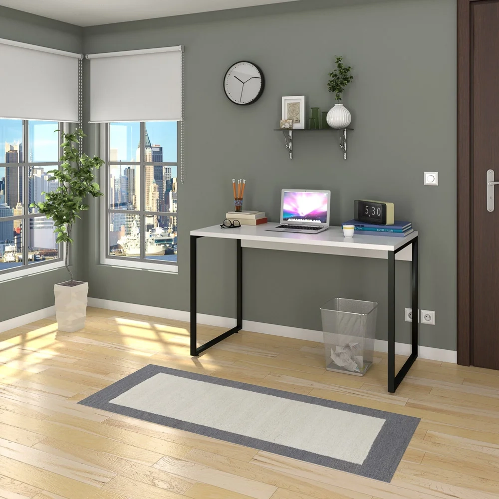 Escrivaninha Mesa de Escritório Studio Industrial 120 Z28 Branco - Mpozenato