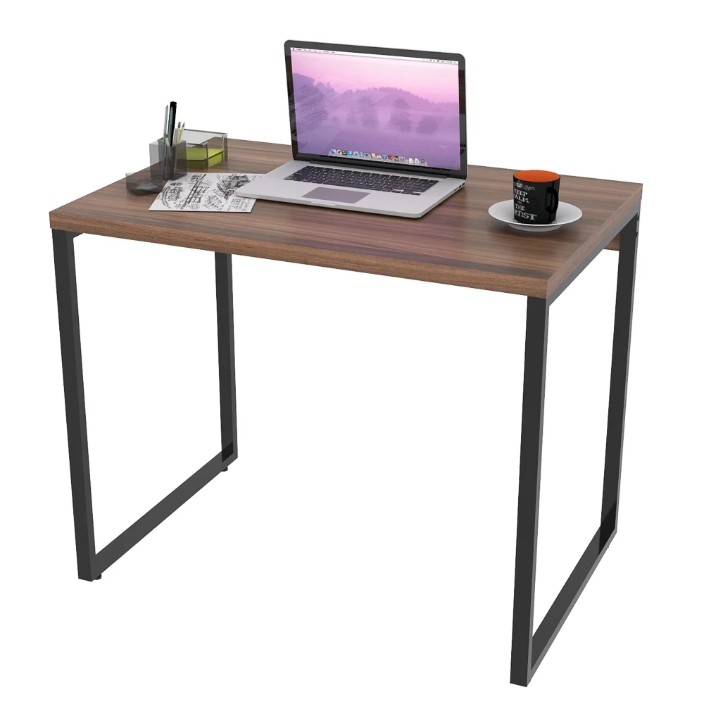 Mesa de Escritório Office 90cm Estilo Industrial Prisma C08 Nogal - Mpozenato