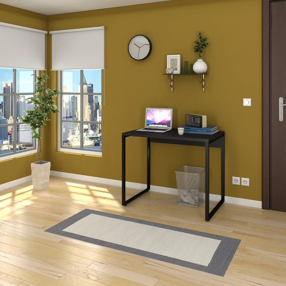 Kit 2 Escrivaninhas Mesas de Escritório Studio Industrial 90 Z28 Preto - Mpozenato