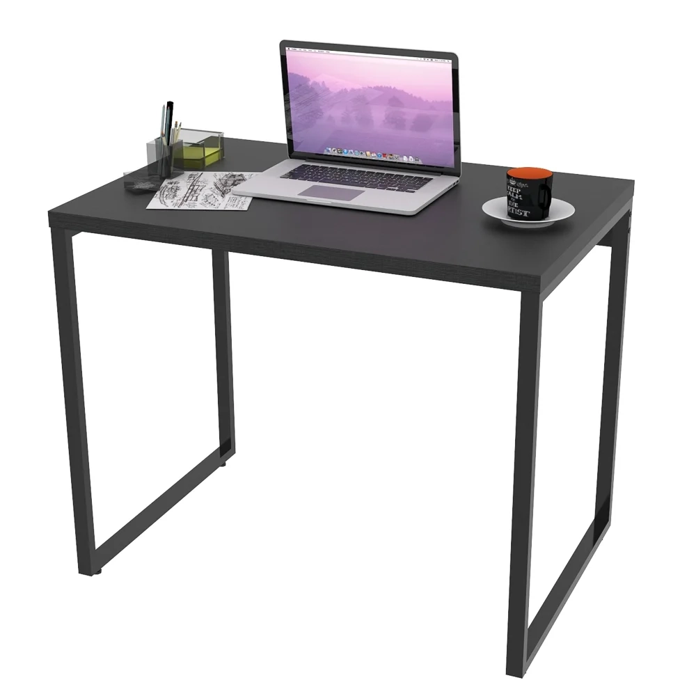 Mesa de Escritório Office 90cm Estilo Industrial Prisma C08 Preto Onix - Mpozenato