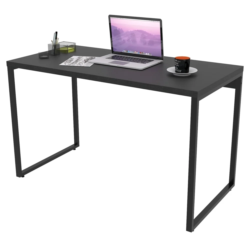 Mesa de Escritório Office 135cm Estilo Industrial Prisma Preto C08 Onix - Mpozenato