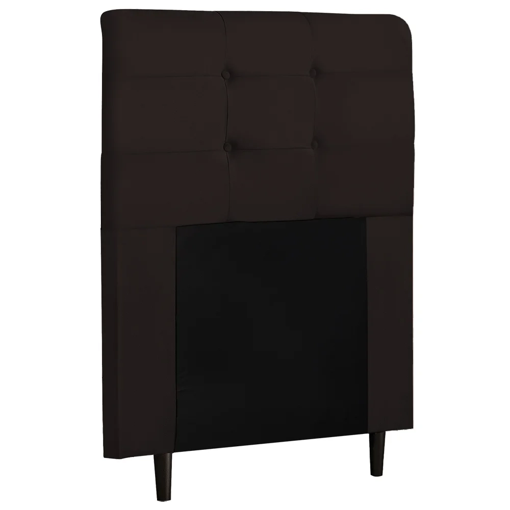 Cabeceira Cama Box Solteiro 90cm Luna Sintético Marrom Z51 - Mpozenato