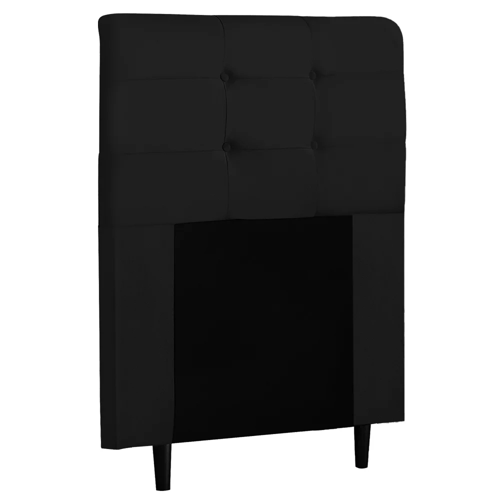Cabeceira Cama Box Solteiro 90cm Luna Sintético Preto Z51 - Mpozenato