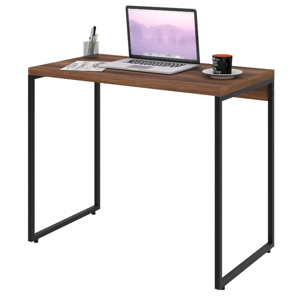 Mesa de Escritório Escrivaninha 90cm Dynamica Industrial C08 Nogal - Mpozenato