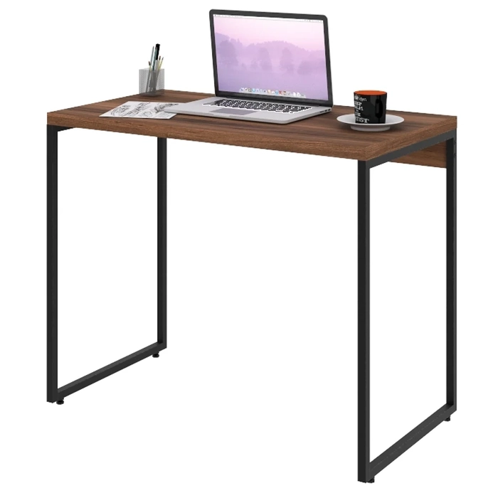 Mesa de Escritório Escrivaninha 90cm Dynamica Industrial C08 Nogal - Mpozenato