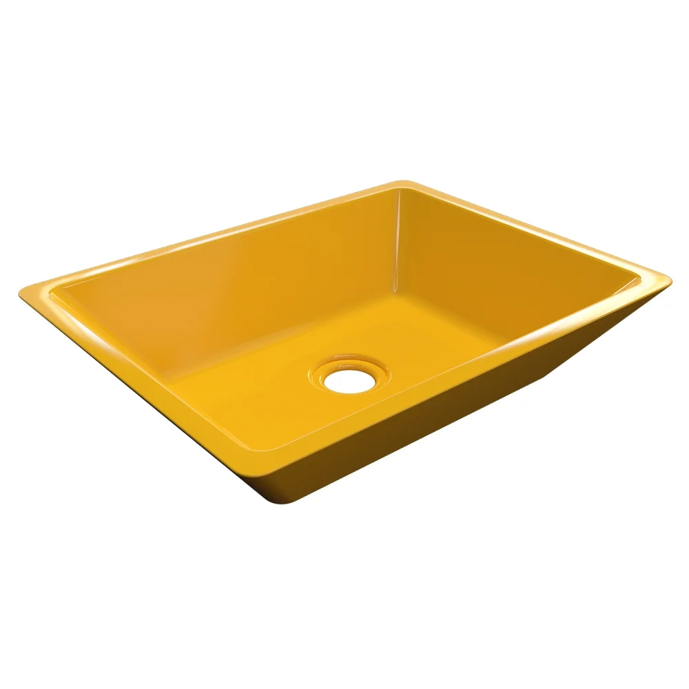 Cuba Pia De Apoio Para Banheiro Retangular Messina RT45 Amarelo C08 - Mpozenato