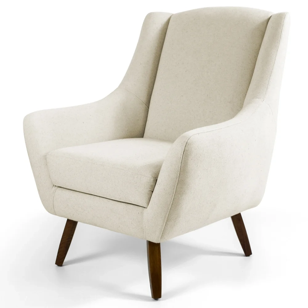 Poltrona Decorativa Pés Palito Madeira Juliet Veludo C-309 Bege - Domi