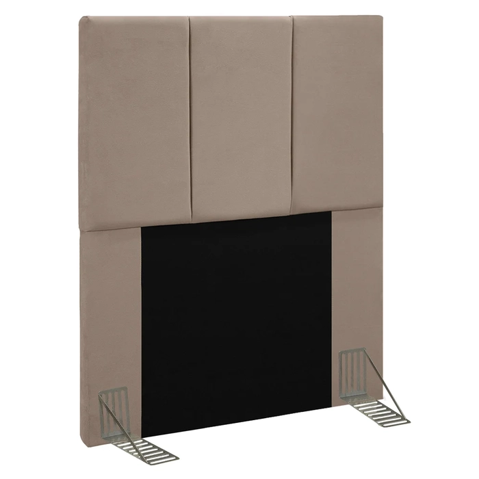 Cabeceira Cama Box Solteiro 90cm Pérola W01 Suede Bege - Mpozenato