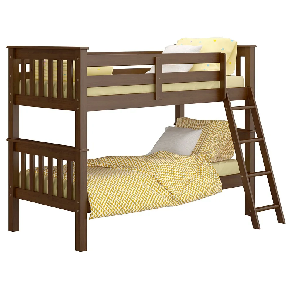 Beliche Solteiro Juvenil com Escada Móvel Joy Z40 Castanho Acetinado - Mpozenato