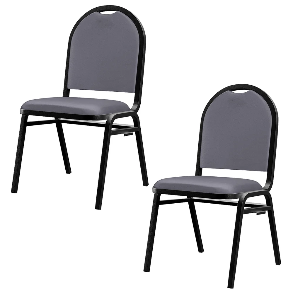 Kit 2 Cadeiras Hoteleiras Auditório Empilhável Sintético Z33 Cinza - Mpozenato
