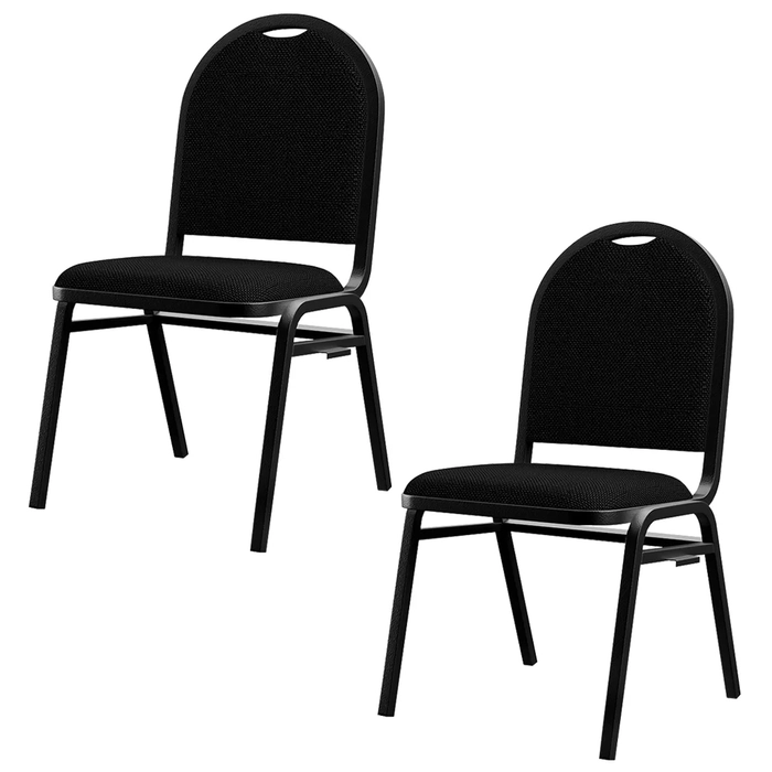 Kit 2 Cadeiras Hoteleiras Auditório Empilhável Linho Z33 Preto - Mpozenato