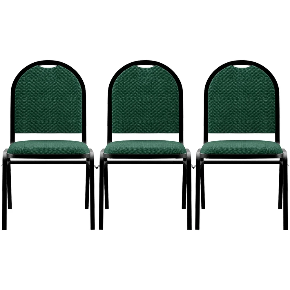 Kit 3 Cadeiras Hoteleiras Auditório Empilhável Linho Z33 Verde - Mpozenato
