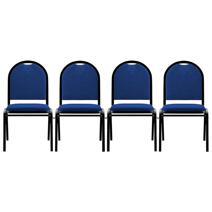 Kit 4 Cadeiras Hoteleiras Auditório Empilhável Linho Z33 Azul - Mpozenato