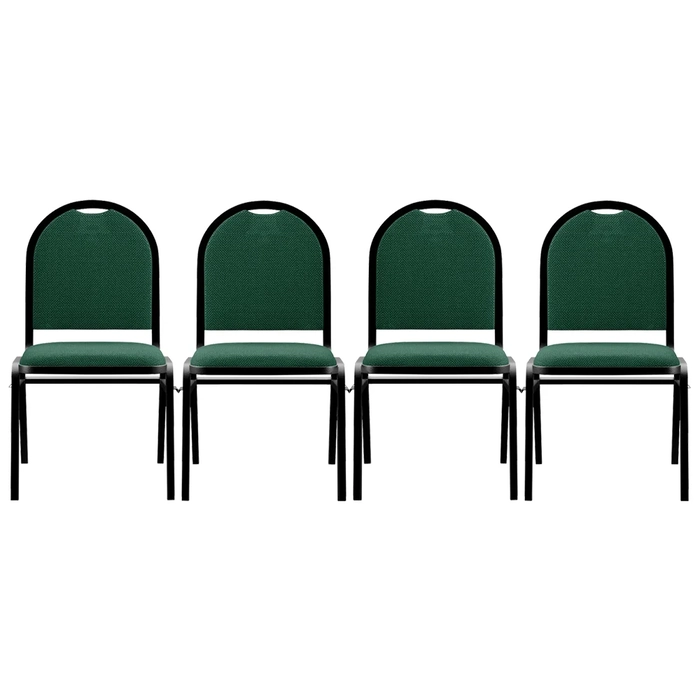 Kit 4 Cadeiras Hoteleiras Auditório Empilhável Linho Z33 Verde - Mpozenato