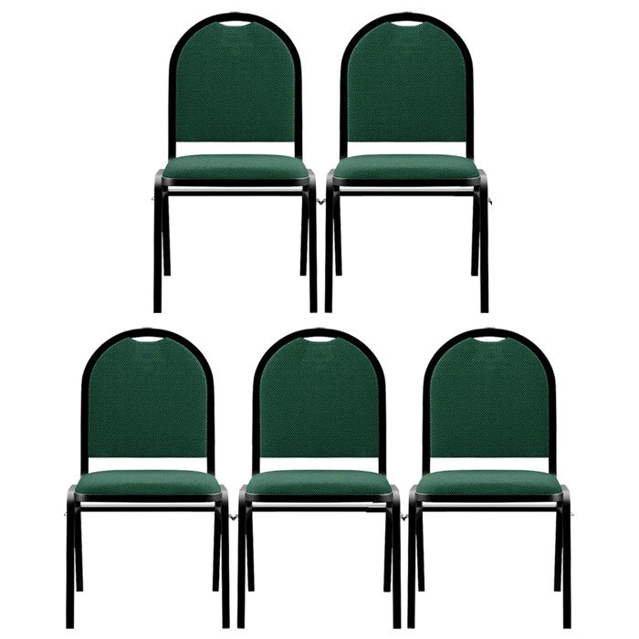 Kit 5 Cadeiras Hoteleiras Auditório Empilhável Linho Z33 Verde - Mpozenato