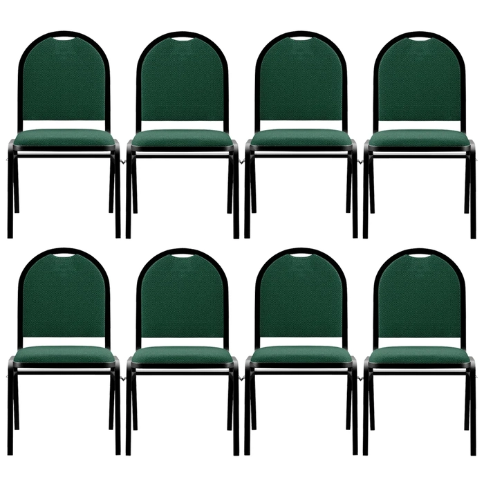 Kit 8 Cadeiras Hoteleiras Auditório Empilhável Linho Z33 Verde - Mpozenato