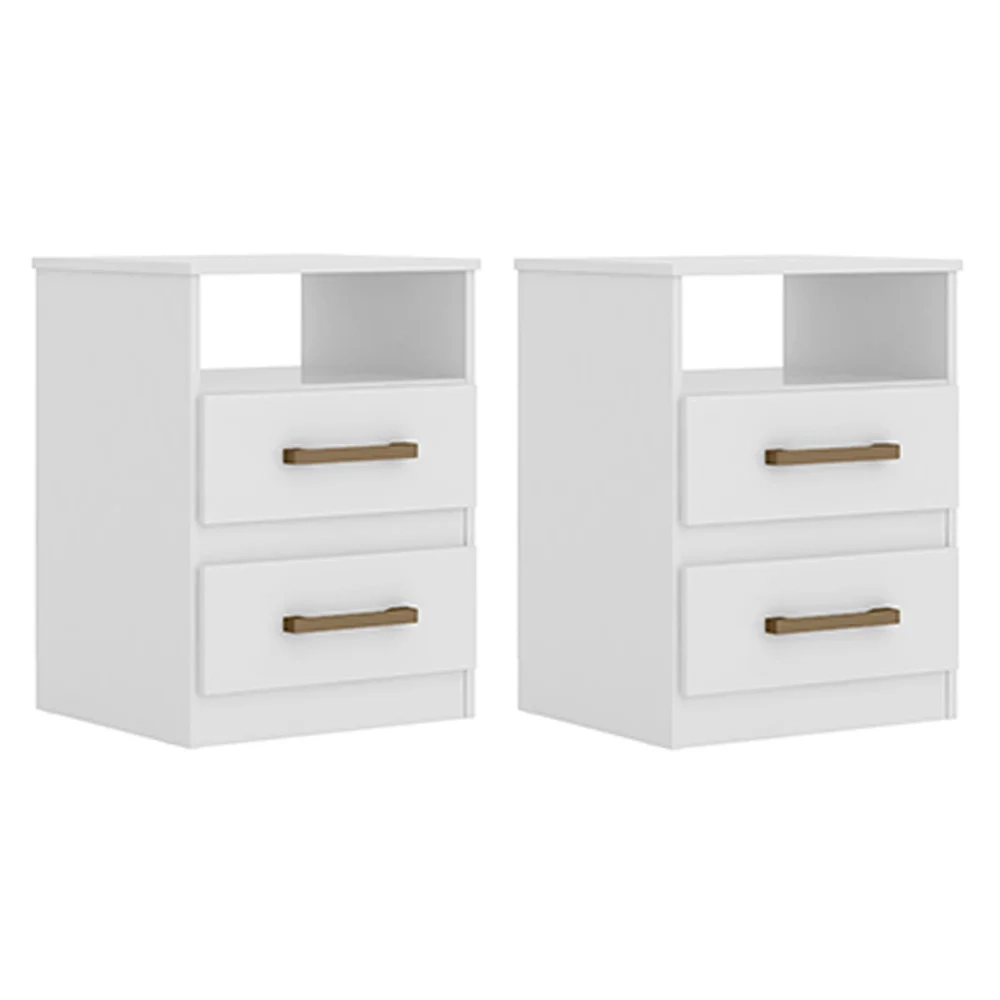 Kit 2 Mesas de Cabeceira Ares Z17 Flex Branco/Rosa/Azul/Lilás - Mpozenato